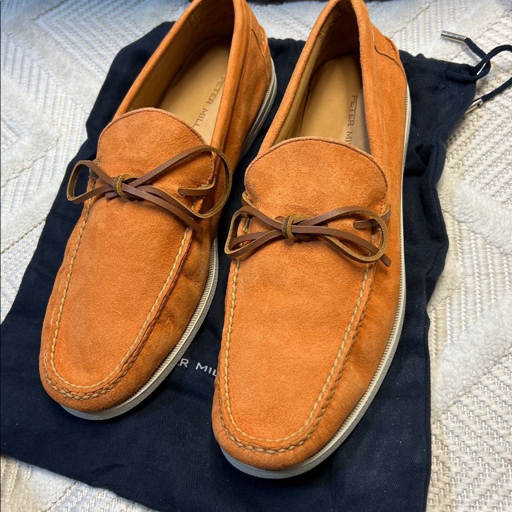 Peter Millar Excursionist Boat MS24XF20 Papaya Loafer Shoe - Picture 6 of 8